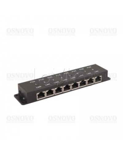 PoE-инжектор пассивный OSNOVO Midspan-8/P в Уфе Блоки питания для кожухов и камер Pintop.ru